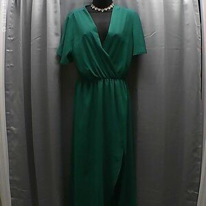 First Love Green Asymmetrical Dress